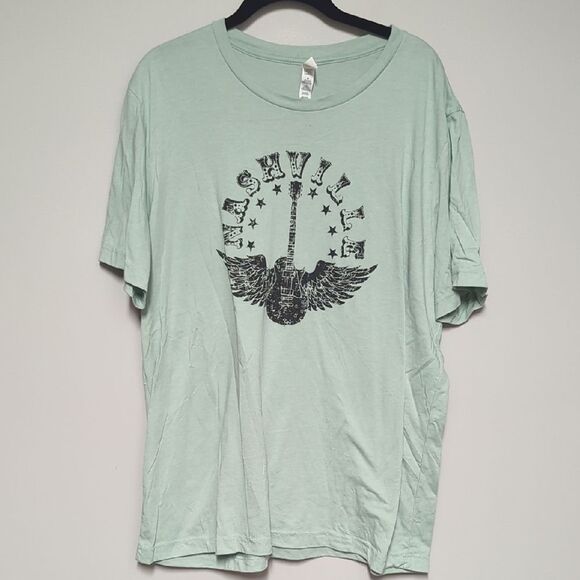 Bella Canvas Nashville Green Short Sleeve Tees with Graphic Prints - Picture 1 of 3